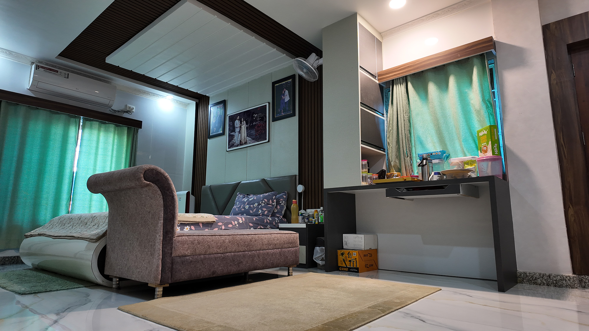 Minimalist modular kitchen design in Jhapa with clean lines and neutral colors.