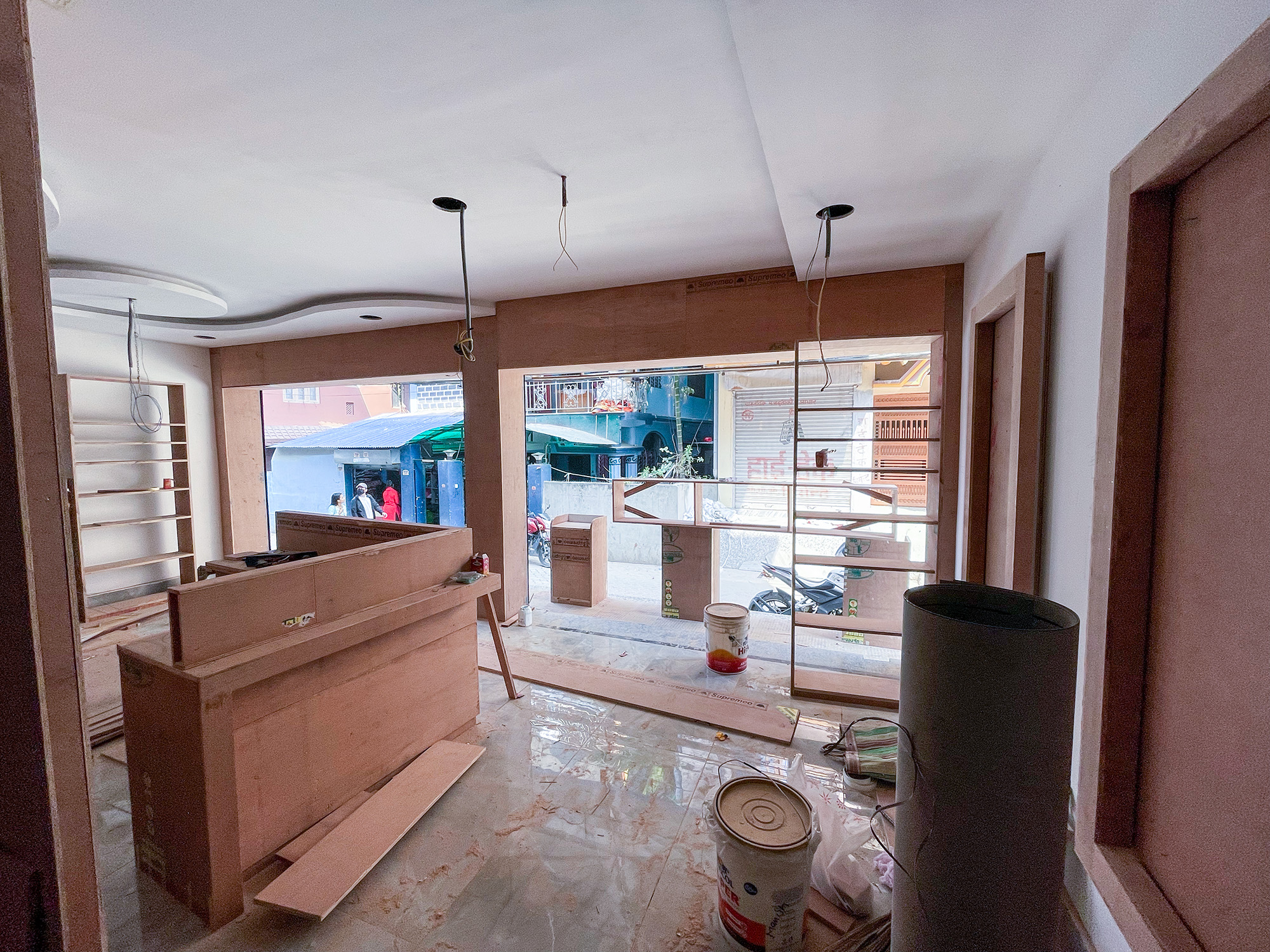 Construction image of grand saloon by Purple Kitchen And Interior